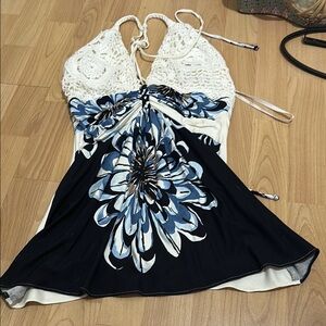 Stylish Halter top with Crochet Accents